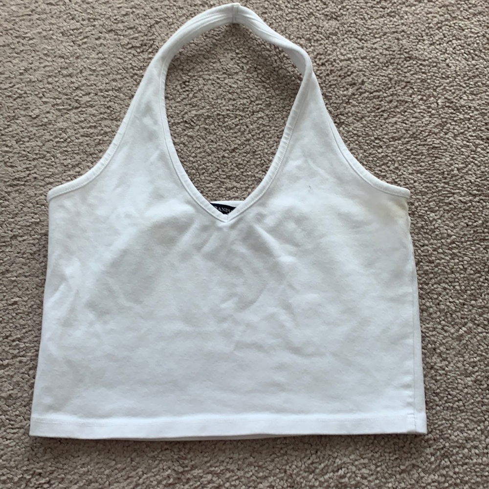 White Brandy Melville halter crop tank